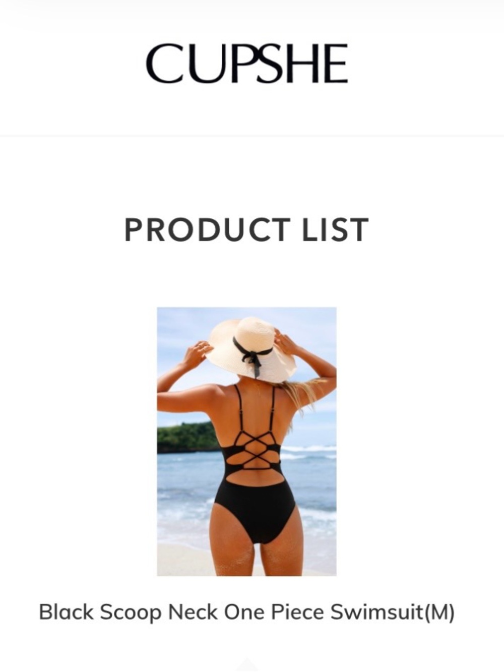 Cupshe Black Strappy Lattice Back One-Piece Swimsuit